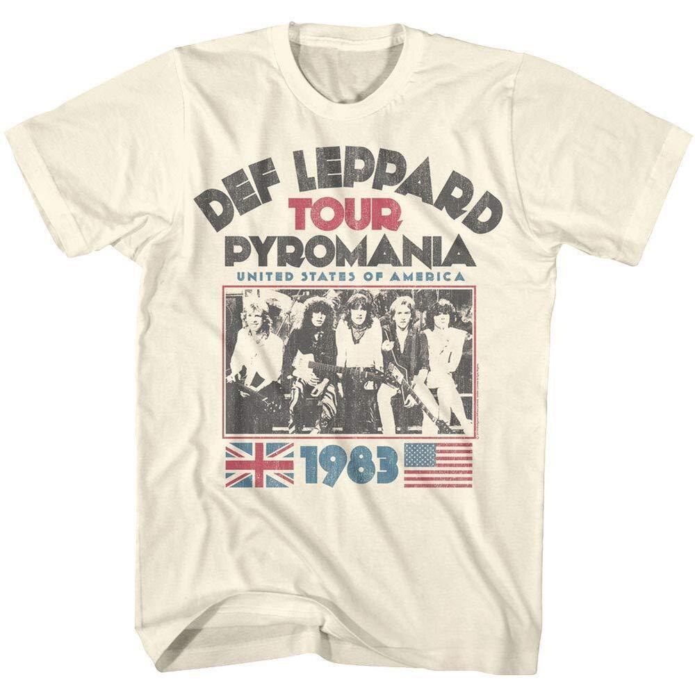 Def Leppard Rock Band T Shirts - 1983 Usa Pyromania Tour